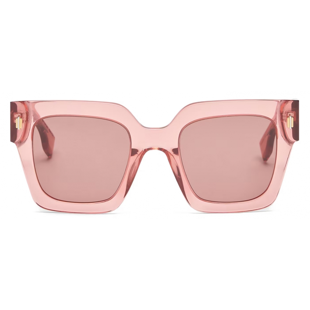 Fendi - Fendi Roma - Square Sunglasses - Transparent Pink - Sunglasses ...