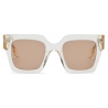 Fendi - Fendi Roma - Occhiali da Sole Squadrata - Bianco Latte Trasparente - Occhiali da Sole - Fendi Eyewear