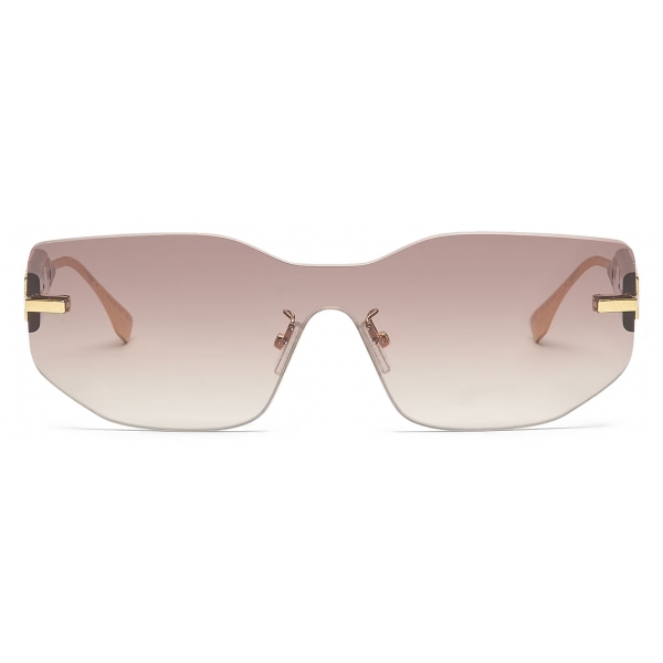 Fendi - Fendi Fendigraphy - Rectangular Sunglasses - Gold Brown Gradient - Sunglasses - Fendi Eyewear