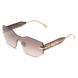 Fendi - Fendi Fendigraphy - Rectangular Sunglasses - Gold Brown Gradient - Sunglasses - Fendi Eyewear