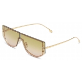 Fendi - Fendi First - Shield Sunglasses - Gold Khaki Pink Gradient - Sunglasses - Fendi Eyewear