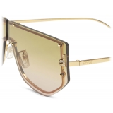 Fendi - Fendi First - Shield Sunglasses - Gold Khaki Pink Gradient - Sunglasses - Fendi Eyewear