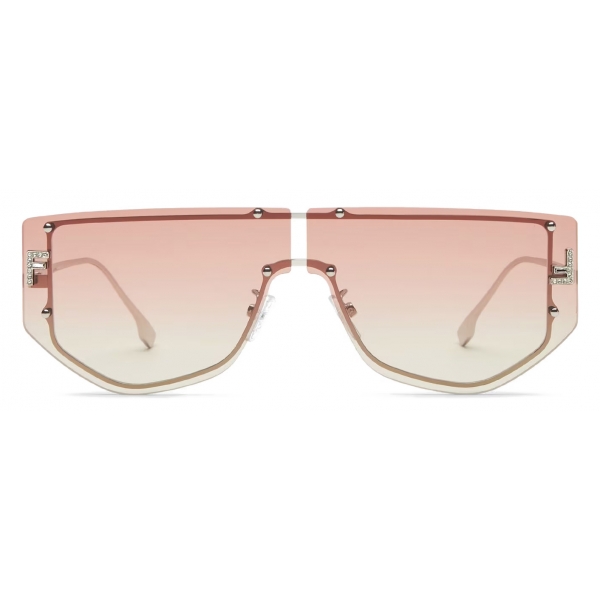 Fendi - Fendi First - Shield Sunglasses - Palladium Pink Beige Gradient - Sunglasses - Fendi Eyewear
