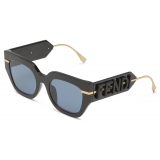 Fendi - Fendi Fendigraphy - Occhiali da Sole Squadrata - Nero - Occhiali da Sole - Fendi Eyewear