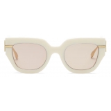 Fendi - Fendi Fendigraphy - Occhiali da Sole Squadrata - Crema - Occhiali da Sole - Fendi Eyewear