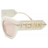 Fendi - Fendi Fendigraphy - Square Sunglasses - Cream - Sunglasses - Fendi Eyewear