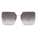 Fendi - Fendi First - Occhiali da Sole Squadrata Oversize - Oro Grigio Sfumato - Occhiali da Sole - Fendi Eyewear