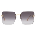 Fendi - Fendi First - Oversized Square Sunglasses - Gold Gray Gradient - Sunglasses - Fendi Eyewear