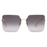 Fendi - Fendi First - Occhiali da Sole Squadrata Oversize - Oro Grigio Sfumato - Occhiali da Sole - Fendi Eyewear