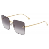 Fendi - Fendi First - Occhiali da Sole Squadrata Oversize - Oro Grigio Sfumato - Occhiali da Sole - Fendi Eyewear