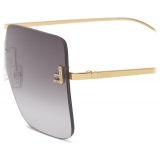 Fendi - Fendi First - Occhiali da Sole Squadrata Oversize - Oro Grigio Sfumato - Occhiali da Sole - Fendi Eyewear