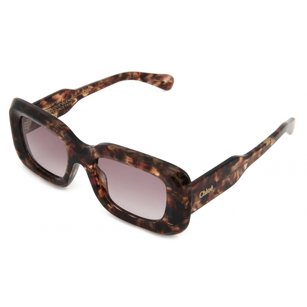 Chloé - Gayia Sunglasses in Acetate - Havana Gradient Purple - Chloé Eyewear