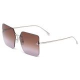 Fendi - Fendi First - Oversized Square Sunglasses - Palladium Brown Purple Gradient - Sunglasses - Fendi Eyewear