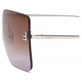 Fendi - Fendi First - Oversized Square Sunglasses - Palladium Brown Purple Gradient - Sunglasses - Fendi Eyewear