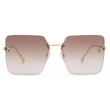 Fendi - Fendi First - Oversized Square Sunglasses - Gold Brown Pink Gradient - Sunglasses - Fendi Eyewear