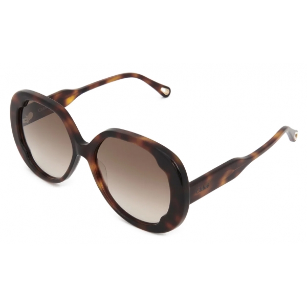 Chloé - Lilli Sunglasses in Acetate - Dark Havana Brown - Chloé Eyewear