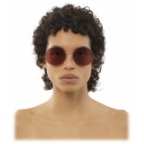 Chloé - Honore Sunglasses in Metal - Gold Burgundy - Chloé Eyewear