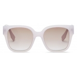 Fendi - Fendi O’Lock - Occhiali da Sole Squadrata - Lilla Trasparente - Occhiali da Sole - Fendi Eyewear