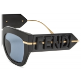 Fendi - Fendi Fendigraphy - Occhiali da Sole Squadrata - Nero - Occhiali da Sole - Fendi Eyewear