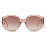 Fendi - Fendi Fendigraphy - Occhiali da Sole Rotondi Oversized - Rosa Trasparente - Occhiali da Sole - Fendi Eyewear