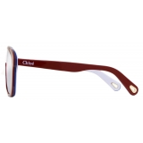 Chloé - Occhiali da Sole Mascherina Jasper in Acetato - Bordeaux Blu Lilla - Chloé Eyewear