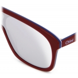 Chloé - Occhiali da Sole Mascherina Jasper in Acetato - Bordeaux Blu Lilla - Chloé Eyewear