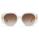 Fendi - Fendi Fendigraphy - Oversized Round Sunglasses - Transparent White - Sunglasses - Fendi Eyewear
