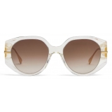 Fendi - Fendi Fendigraphy - Occhiali da Sole Rotondi Oversized - Bianco Trasparente - Occhiali da Sole - Fendi Eyewear