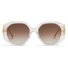 Fendi - Fendi Fendigraphy - Occhiali da Sole Rotondi Oversized - Bianco Trasparente - Occhiali da Sole - Fendi Eyewear