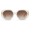 Fendi - Fendi Fendigraphy - Oversized Round Sunglasses - Transparent White - Sunglasses - Fendi Eyewear