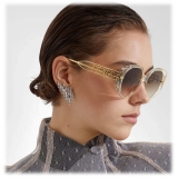 Fendi - Fendi Fendigraphy - Oversized Round Sunglasses - Transparent White - Sunglasses - Fendi Eyewear