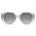 Fendi - Fendi Fendigraphy - Oversized Round Sunglasses - Transparent Grey - Sunglasses - Fendi Eyewear