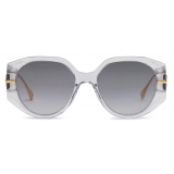 Fendi - Fendi Fendigraphy - Occhiali da Sole Rotondi Oversized - Grigio Trasparente - Occhiali da Sole - Fendi Eyewear