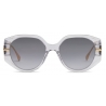 Fendi - Fendi Fendigraphy - Occhiali da Sole Rotondi Oversized - Grigio Trasparente - Occhiali da Sole - Fendi Eyewear