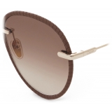 Chloé - Occhiali da Sole Paula Chloé x Eres in Metallo - Ocra Rosso Oro Chiaro - Chloé Eyewear