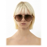 Chloé - Occhiali da Sole Paula Chloé x Eres in Metallo - Ocra Rosso Oro Chiaro - Chloé Eyewear