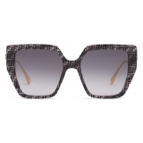 Fendi - Fendi Baguette - Occhiali da Sole Squadrata - Havana Grigio - Occhiali da Sole - Fendi Eyewear