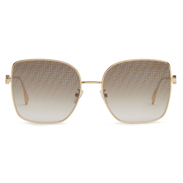 Fendi - Fendi Baguette - Square Sunglasses - Gold Khaki Gradient - Sunglasses - Fendi Eyewear