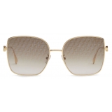 Fendi - Fendi Baguette - Occhiali da Sole Squadrata - Oro Khaki Sfumato - Occhiali da Sole - Fendi Eyewear