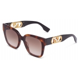 Fendi - Fendi O’Lock - Square Sunglasses - Havana - Sunglasses - Fendi Eyewear