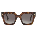 Fendi - Fendi Roma - Occhiali da Sole Squadrata Oversize - Havana - Occhiali da Sole - Fendi Eyewear