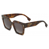 Fendi - Fendi Roma - Occhiali da Sole Squadrata Oversize - Havana - Occhiali da Sole - Fendi Eyewear