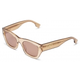 Fendi - Fendi Roma - Occhiali da Sole Rettangolare - Beige Trasparente - Occhiali da Sole - Fendi Eyewear