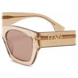 Fendi - Fendi Roma - Rectangular Sunglasses - Transparent Beige - Sunglasses - Fendi Eyewear