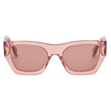 Fendi - Fendi Roma - Rectangular Sunglasses - Transparent Pink - Sunglasses - Fendi Eyewear