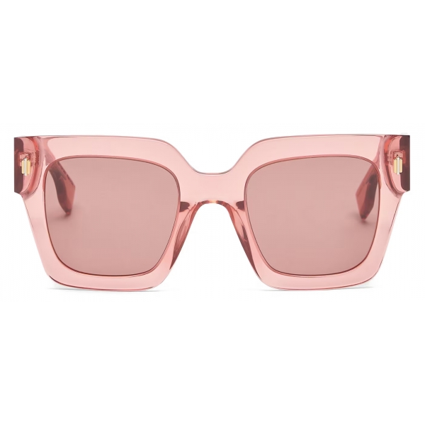 Fendi - Fendi Roma - Oversize Square Sunglasses - Transparent Pink ...