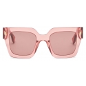 Fendi - Fendi Roma - Oversize Square Sunglasses - Transparent Pink - Sunglasses - Fendi Eyewear