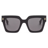 Fendi - Fendi Roma - Occhiali da Sole Squadrata Oversize - Nero - Occhiali da Sole - Fendi Eyewear