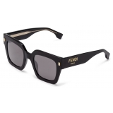 Fendi - Fendi Roma - Occhiali da Sole Squadrata Oversize - Nero - Occhiali da Sole - Fendi Eyewear