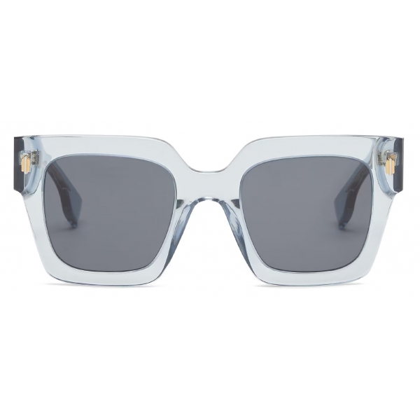 Fendi - Fendi Roma - Oversize Square Sunglasses - Transparent Light Blue - Sunglasses - Fendi Eyewear